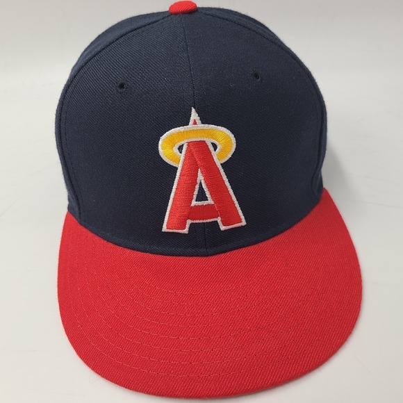 Vintage California Angels Hat Fitted 7 1/4 New Era 59Fifty Pro Model MLB Wool
